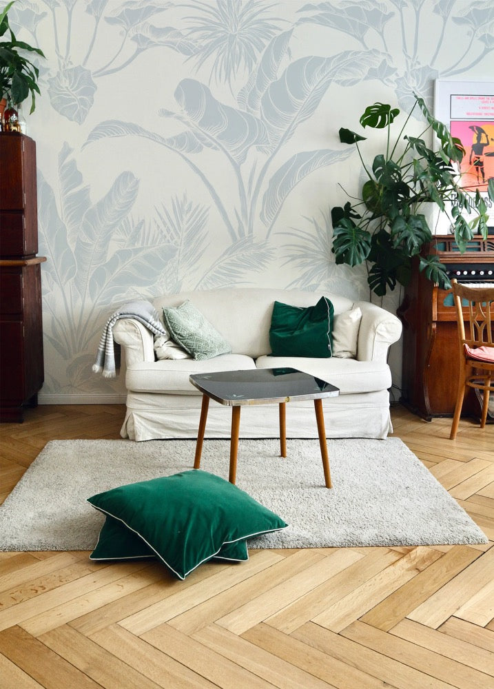 Tropical Palm Leaf Peel and Stick Wallpaper: Boho Accent Wall Decor
