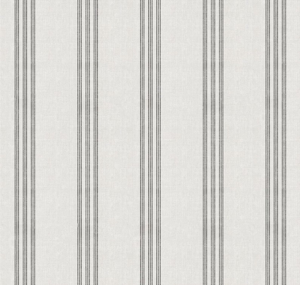 Black and White Stripe Peel and Stick Wallpaper - Modern Neutral Minimal Removable Wallpaper